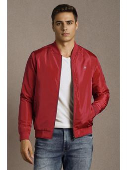 Louis Philippe - Red Polyester Full Sleeves Jacket