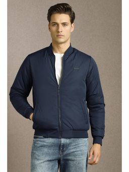 Louis Philippe - Navy Blue Polyester Full Sleeves Reversible Jacket