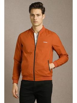 Louis Philippe - Orange Polyester Full Sleeves Jacket