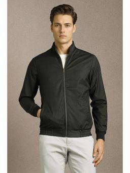 Louis Philippe - Black Cotton Full Sleeves Reversible Jacket