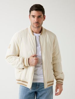 Guess - Cream Polyamide Full Sleeves Jacket
