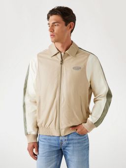 Guess - Beige Polyurethane Full Sleeves Jacket
