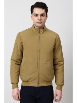 Peter England - Khaki Polyester Full Sleeves Reversible Jacket