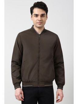 Peter England - Olive Polyester Full Sleeves Jacket