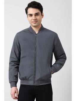 Peter England - Grey Polyester Full Sleeves Jacket