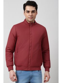Peter England - Maroon Polyester Full Sleeves Reversible Jacket