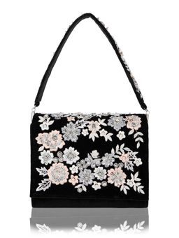 Fuchsia by Aashka Mehta - Balck Velvet Clutch