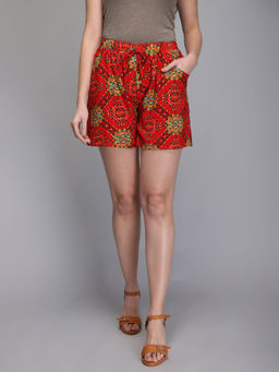 Aditi Wasan - Red Women Printed Shorts