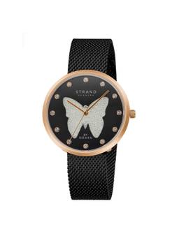 Strand by Obaku - Sparkling Butterfly Analog Dial Womens Watch - Black - S700LHVBMB-DBW_A (M)