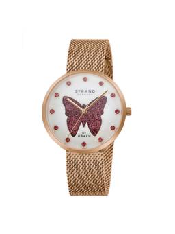 Strand by Obaku - Sparkling Butterfly Analog Dial Womens Watch - White - S700LHVWMV-DBD_A (M)