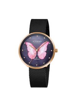 Strand by Obaku - Printed Butterfly Analog Dial Womens Watch - Black - S700LXVBMB-DBP_A (M)