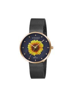 Strand by Obaku - Sunflower Night Analog Dial Womens Watch - Black - S700LXVBMB-DS_A (M)