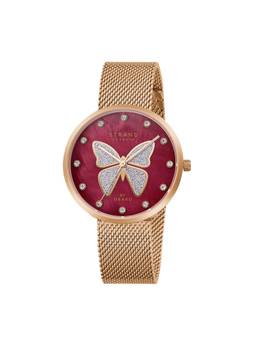 Strand by Obaku - Glitter Butterfly Analog Dial Womens Watch - Red - S700LXVDMV-DB_A (M)