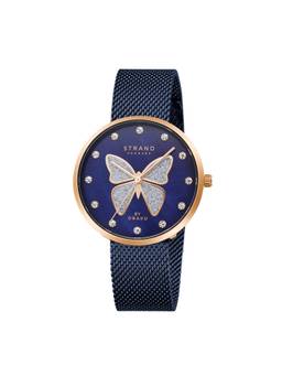 Strand by Obaku - Glitter Butterfly Analog Dial Womens Watch - Blue - S700LXVLML-DB_A (M)