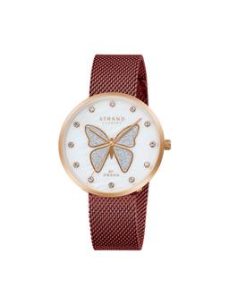 Strand by Obaku - Glitter Butterfly Analog Dial Womens Watch - Silver - S700LXVWMD-DB_A (M)