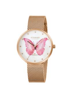 Strand by Obaku - Printed Butterfly MOP Dial Womens Watch - White - S700LXVWMV-DBP_A (M)