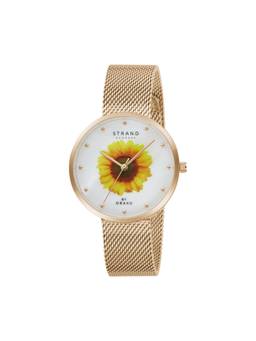 Strand by Obaku - Sunflower Rose Analog Dial Womens Watch - Silver - S700LXVWMV-DS_A (M)