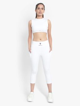 Wear Jukebox - WearJukebox Aero Pocket Tight & Crop White Top (Set of 2)
