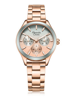 Alexandre Christie - Ladies Multifunction Small Watch - Green Rose Gold-2A93BFBRGLGRG