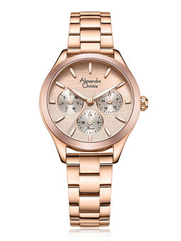 Alexandre Christie - Ladies Multifunction Small Watch - Pink Rose Gold-2A93BFBRGPNRG