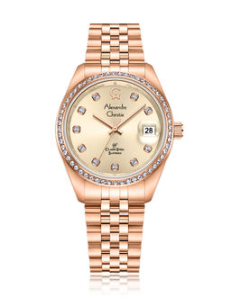 Alexandre Christie - Sapphire Ladies Small Watch - Rose Gold-5012LDBRGLN