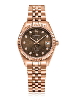 Alexandre Christie - Classic Steel Sapphire Ladies Small Watch - Two Tone Colorway-5014LDBRGBO