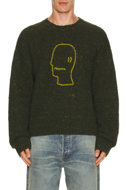 Brain Dead - Logohead Alpaca Crewneck Sweater