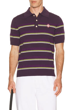 Casablanca - Stripe Polo T-Shirt