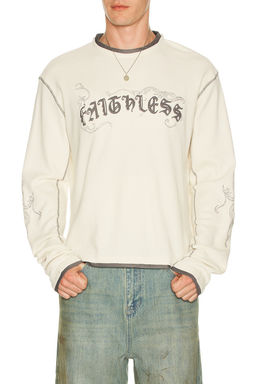 Jaded London - Faithless Rib Cross Applique Long Sleeve Tee