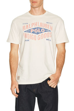 POLO RALPH LAUREN - Short Sleeve Uneven Jersey Knit RL Dry Goods Printed Crewneck Tee Nevis