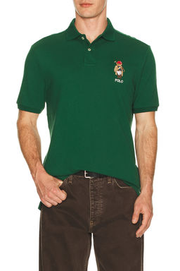 POLO RALPH LAUREN - Short Sleeve Basic Mesh Novelty Polo Society Bear Polo