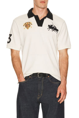 POLO RALPH LAUREN - Short Sleeve Jersey Knit Crest Logo Johnny Collar Polo