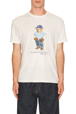 POLO RALPH LAUREN - Short Sleeve Jersey Knit Novelty Denim Bear Tee
