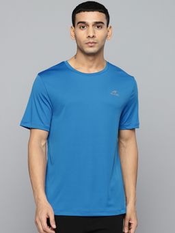 Alcis - Men Blue Solid Slim Fit T-Shirt