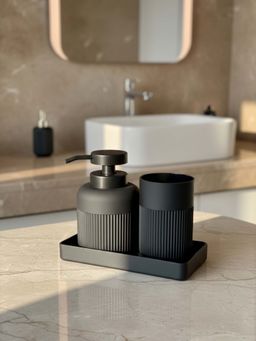 Mason Home - Chaton Bathroom Set- Black - (Set of 3)