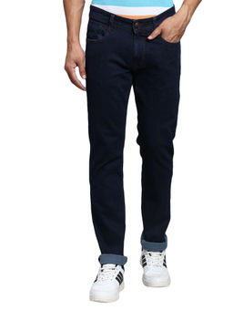 Parx - Slim Tapered Fit Solid Blue Jeans