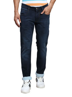 Parx - Slim Tapered Fit Solid Blue Jeans