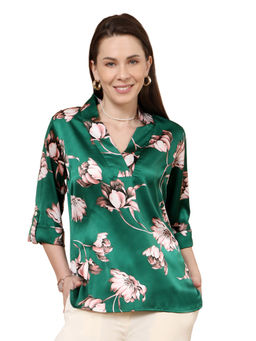 TAMISKA BY NARENDRA KUMAR - Dasha Green Floral Top