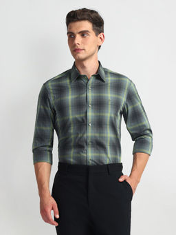 Arrow Newyork - Grey Dupplin Checks Manhattan Slim Shirt