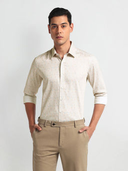Arrow Newyork - Beige Printed Slim Fit Shirt