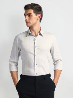 Arrow Newyork - Grey Vertical Stripe Manhattan Slim Shirt