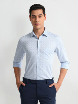 Arrow - Blue Patterned Checks Dobby Shirt