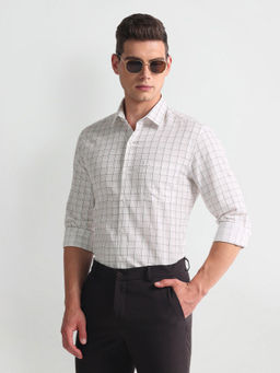 Arrow - Beige Tartan Checks Dobby Shirt
