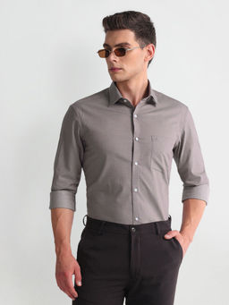 Arrow - Brown Manhattan Slim Fit Dobby Shirt