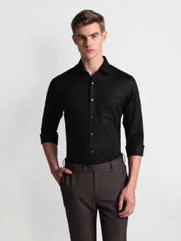 Arrow - Black Manhattan Slim Fit Pure Cotton Shirt