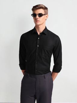 Arrow - Black Vertical Stripe Manhattan Slim Fit Shirt