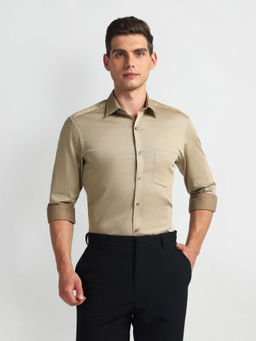 Arrow - Brown Solid Dobby Regular Fit Shirt
