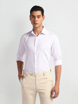 Arrow - Light Purple Pure Cotton Graph Checks Regular Fit Shirt