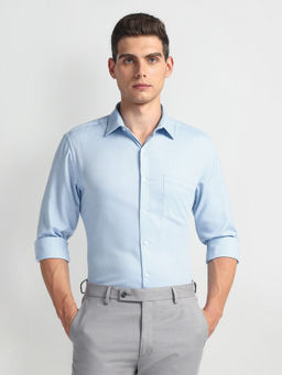 Arrow - Blue Patterned Dobby Cotton Shirt