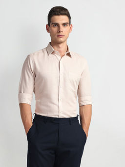Arrow - Beige Solid Linen Cotton Shirt